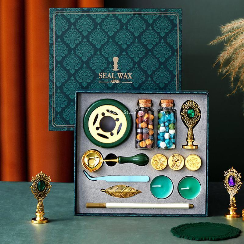 Wax Seal Stamp Set - WAX Seal ชุดแสตมป์เคลือบแสตมป์ขี้ผึ้งซีลชุดหัตถกรรม Scrapbooking เชิญงานแต่งงานทําเครื่องมือ