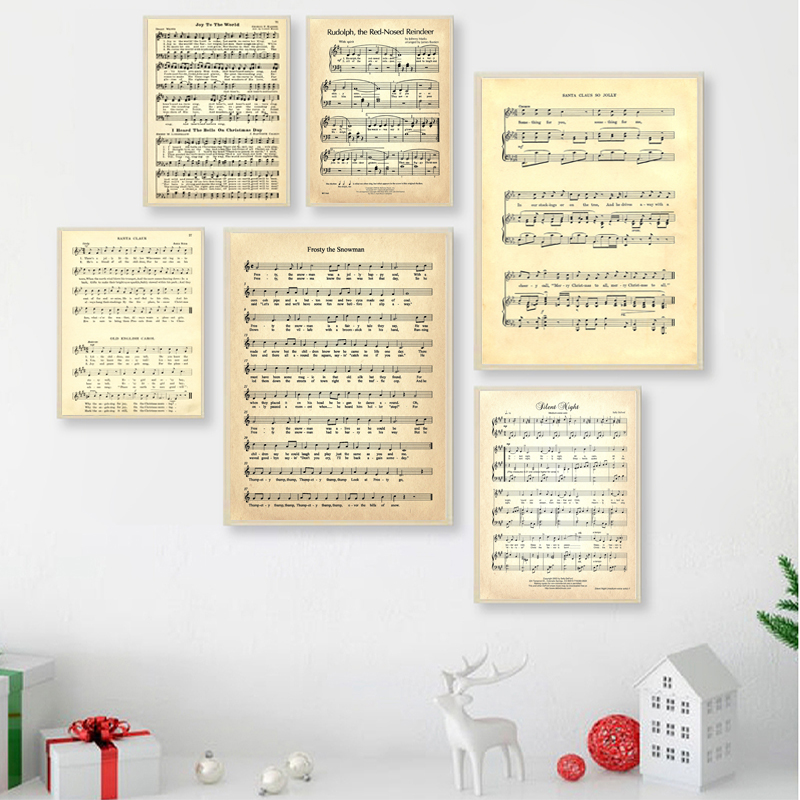 คริสต์มาส CAROLS แผ่นเพลงโปสเต - Ink Blotter Paper บทวิจารณ์และราคา